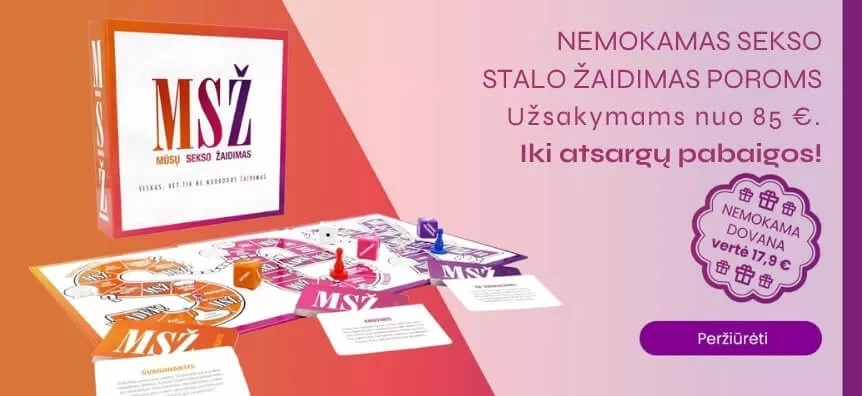 Nemokamas sekso stalo žaidimas poroms. Užsakymams nuo 85 €. Tik pirmiems 100 pirkėjų! NEMOKAMA DOVANA — vertė 17,9 € | Sex Shop Lietuva Desirel.lt 