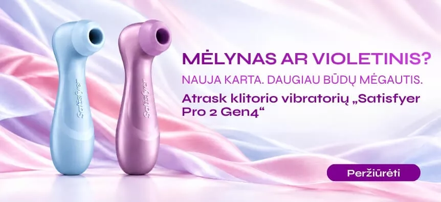 Mėlynas ar violetinis? Atrask naujus klitorio stimuliatorius Satisfyer Pro 2 Gen4 svetainėje Desirel.lt | Sex Shop Lietuva Desirel.lt