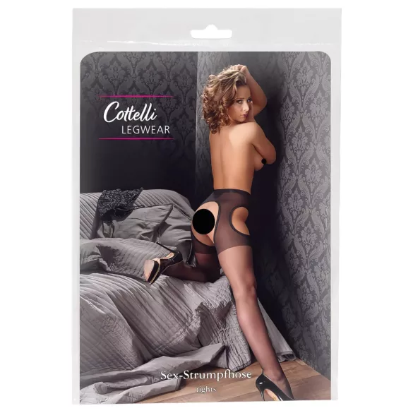 Cottelli - Seksualios kojinės - juodos - L/XL