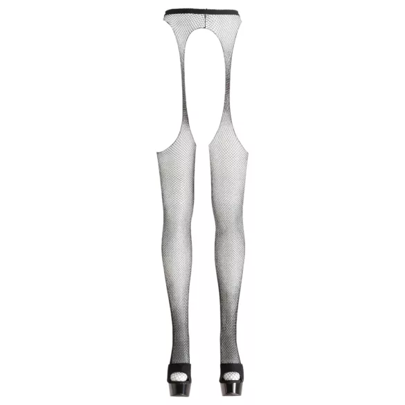 Cottelli - tinklinės seksualios kojinės - juodos - L/XL