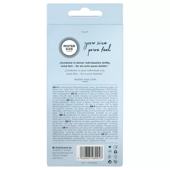 Mister Size - prezervatyvai - ploni - 49 mm - 10 vnt