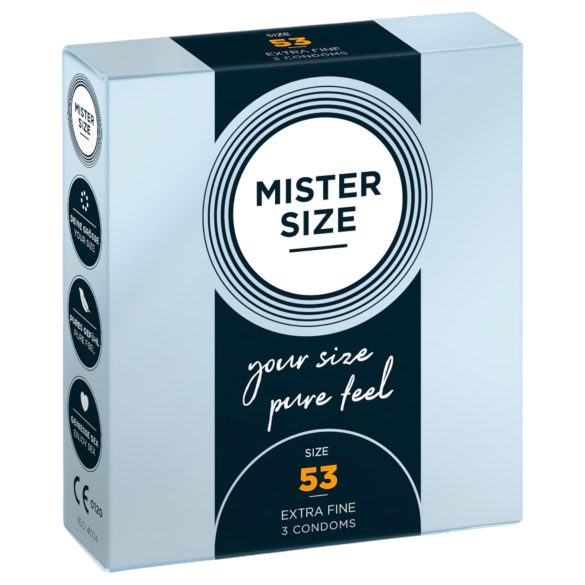 Mister Size - plonas prezervatyvas - 53 mm - 3 vnt