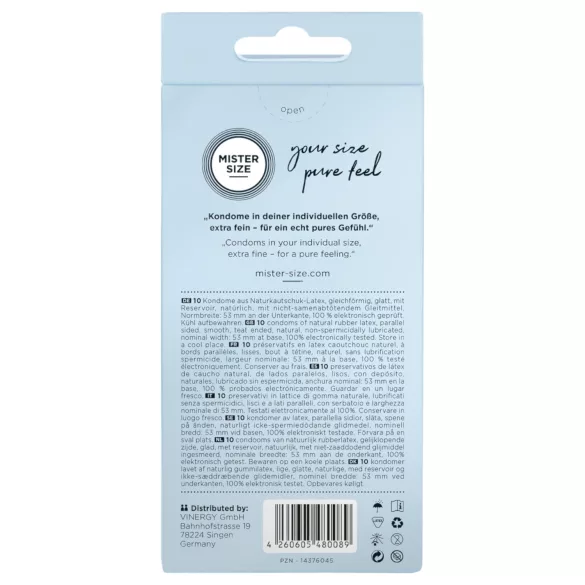 Mister Size - prezervatyvai - ploni - 53 mm - 10 vnt