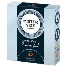 Mister Size - plonas prezervatyvas - 57mm - 3 vnt.