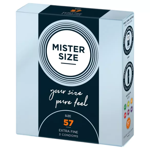Mister Size - plonas prezervatyvas - 57mm - 3 vnt.