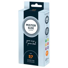 Mister Size - plonas prezervatyvas - 57mm - 10 vnt