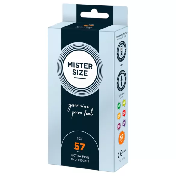 Mister Size - plonas prezervatyvas - 57mm - 10 vnt
