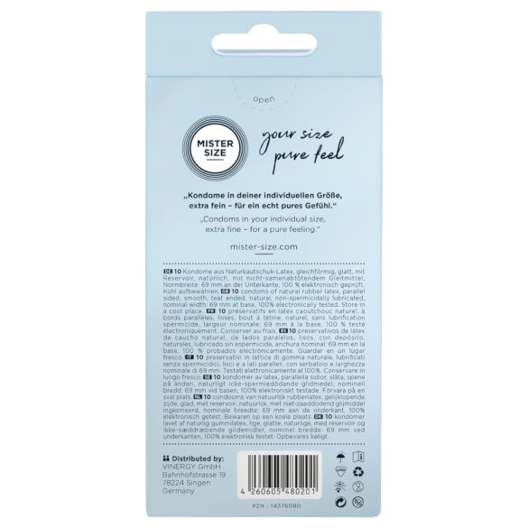 Mister Size - plonas prezervatyvas - 69 mm - 10 vnt