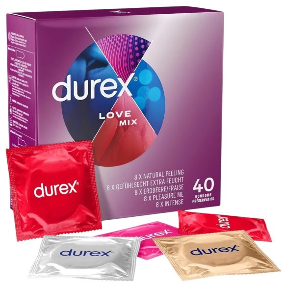 Durex Love Mix - prezervatyvų rinkinys - 40 vnt