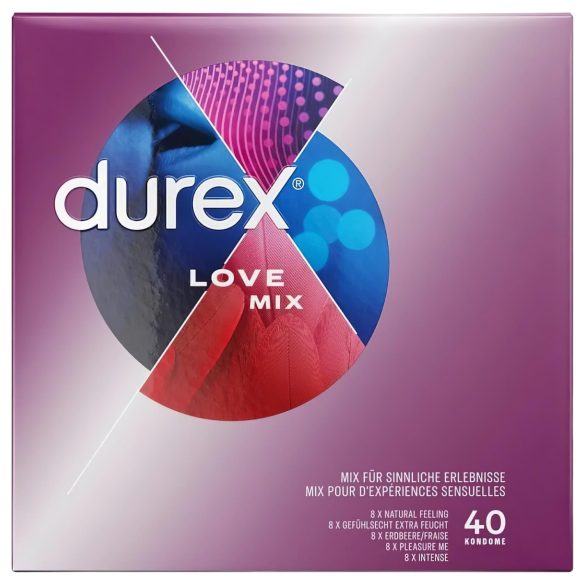 Durex Love Mix - prezervatyvų rinkinys - 40 vnt