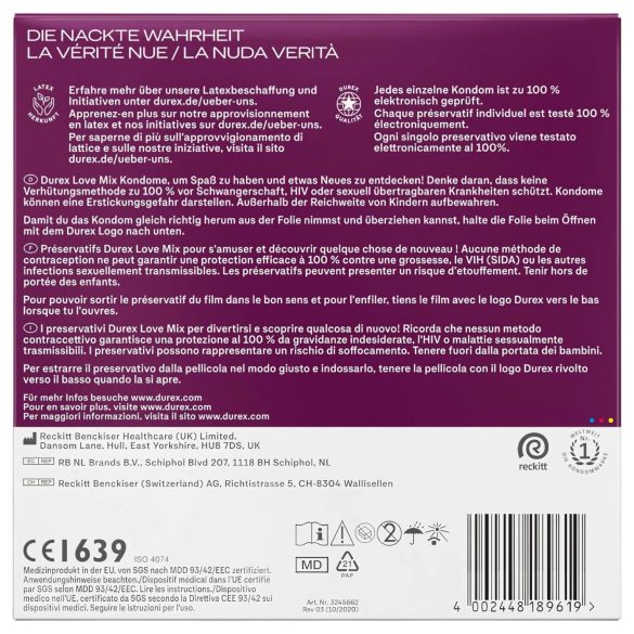 Durex Love Mix - prezervatyvų rinkinys - 40 vnt