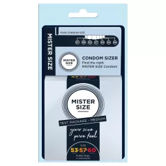   Mister Size - prezervatyvų rinkinys su penio matuokliu - 3 vnt