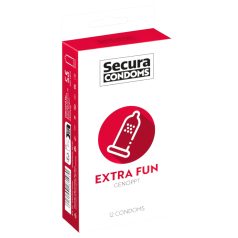 Secura Extra Fun - taškuota prezervatyvai - 53mm - 12 vnt
