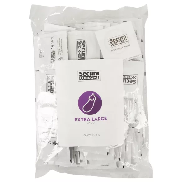 Secura Baklažanas - didelis prezervatyvas - 60mm - 100 vnt