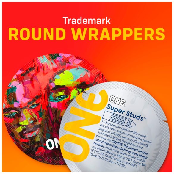 ONE Super Studs - prezervatyvai su iškiliais taškeliais - 12 vnt