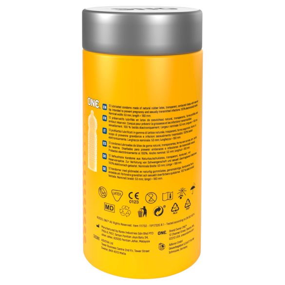 ONE Super Studs - prezervatyvai su iškiliais taškeliais - 12 vnt