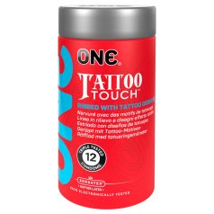   ONE Tattoo Touch - prezervatyvai su tatuiruotės raštais - 12 vnt