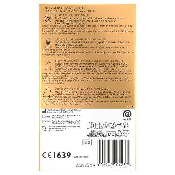 Durex Hautnah - prezervatyvai be latekso - 16 vnt