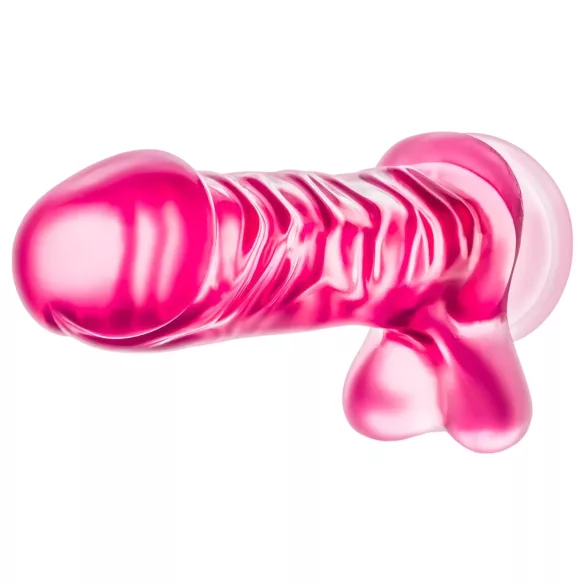 B Yours Basic 8 - dildo su sėklidėmis - 23cm - rožinis