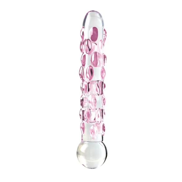 Icicles No. 7 - stiklinis analinis dildo su burbuliukais