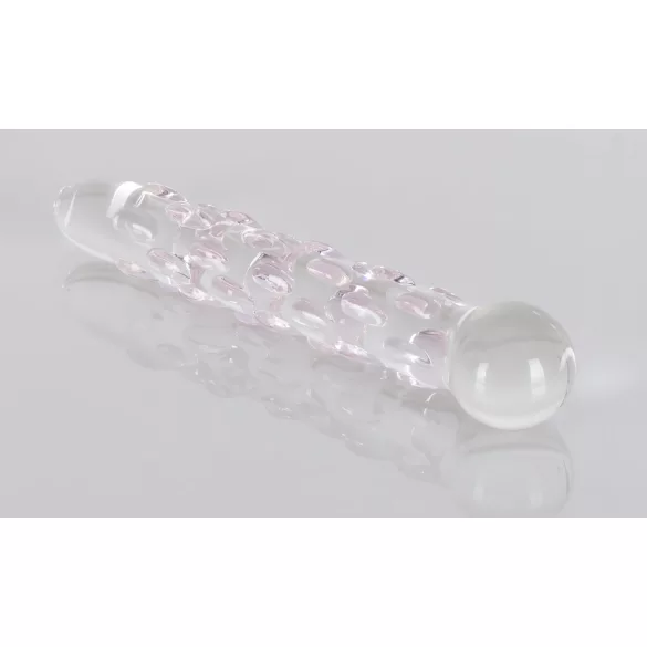 Icicles No. 7 - stiklinis analinis dildo su burbuliukais