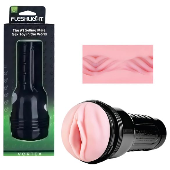 Fleshlight - masturbatorius - vaginalinė įdėklė - rožinė, sūkurinė