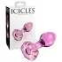 Icicles No. 48 - stiklinis analinis kaištis su gėlių raštu - rožinis