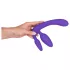 Trigubas - dildo be diržo - silikonas - violetinis
