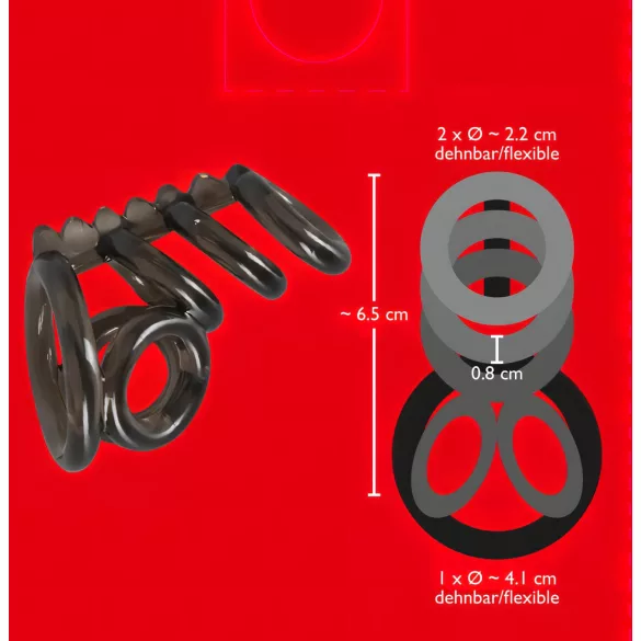 Bad Kitty - penio ir sėklidžių žiedas su spygliais