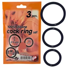 You2Toys - silikoninis penio žiedų rinkinys - juodas