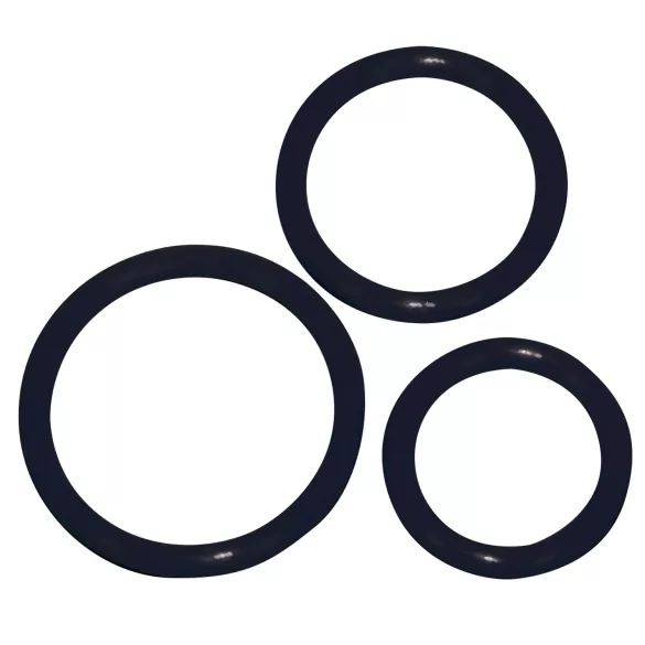 You2Toys - silikoninis penio žiedų rinkinys - juodas