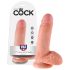 King Cock 7 sėklidžių dildo (18 cm) - natūralus