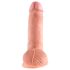 King Cock 7 sėklidžių dildo (18 cm) - natūralus