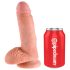 King Cock 7 sėklidžių dildo (18 cm) - natūralus