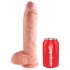 King Cock 10 didelis dildo su sėklidėmis (25 cm) - natūralus