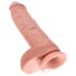 King Cock 10 didelis dildo su sėklidėmis (25 cm) - natūralus