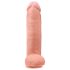King Cock 12 sėklidžių didelis dildo (30 cm) - natūralus