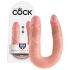 King Cock dvigubas dildo (vidutinis) - natūrali spalva