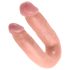 King Cock dvigubas dildo (vidutinis) - natūrali spalva