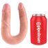 King Cock dvigubas dildo (vidutinis) - natūrali spalva