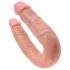 King Cock dvigubas dildo (vidutinis) - natūrali spalva