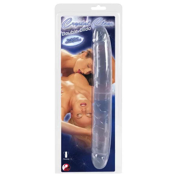 Kristalas - dvigubas dildo - stiklas - 34 cm