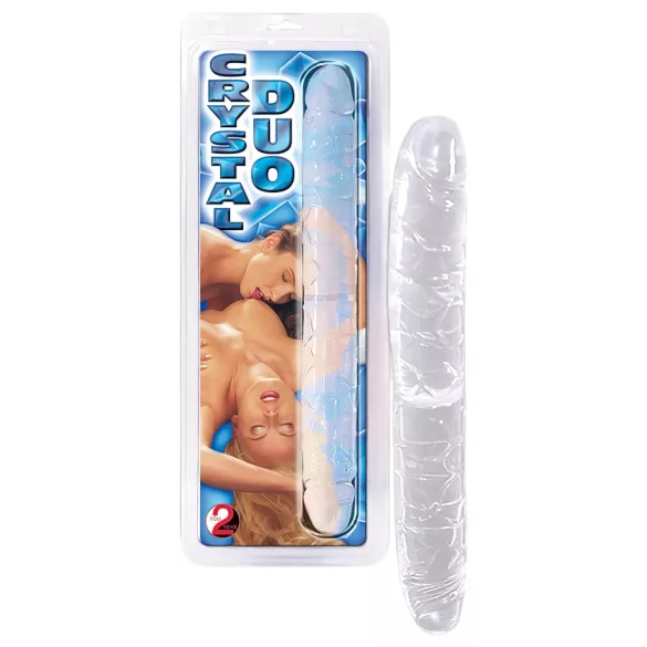 Kristalas - dvigubas dildo - stiklas - 34 cm