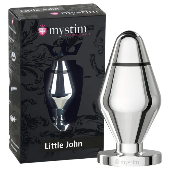 mystim Little John - mažas elektrinis analinis kištukas (sidabras)