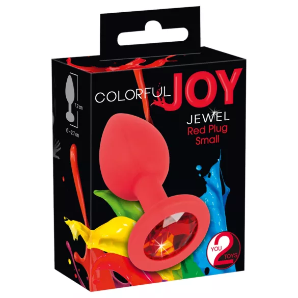 Colorful JOY - analinis kaištis - silikoninis - mažas - raudonas