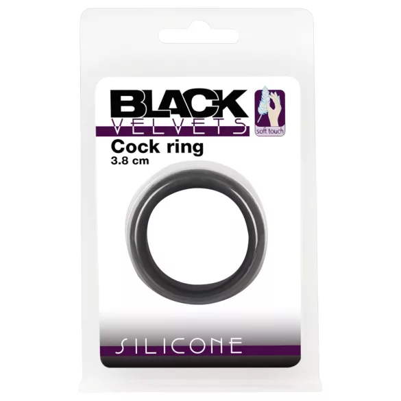 Black Velvets - penio žiedas storu sieneliu 3,8 cm - juodas