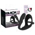 Black Velvets - analinis dildo su penio ir sėklidžių žiedu - juodas