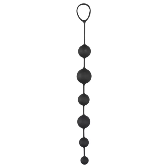 Black Velvets - analinis dildo su 6 rutuliukais - juodas