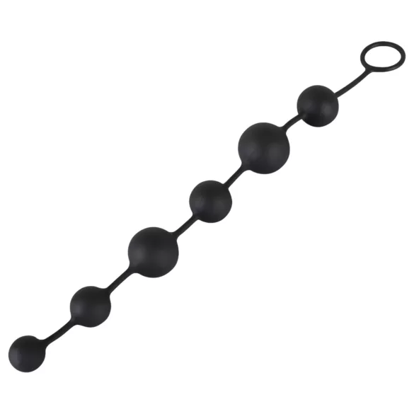 Black Velvets - analinis dildo su 6 rutuliukais - juodas