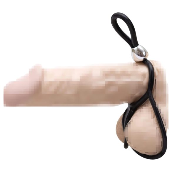 You2Toys - Triguba reguliuojama penio ir sėklidžių žiedas - juodas